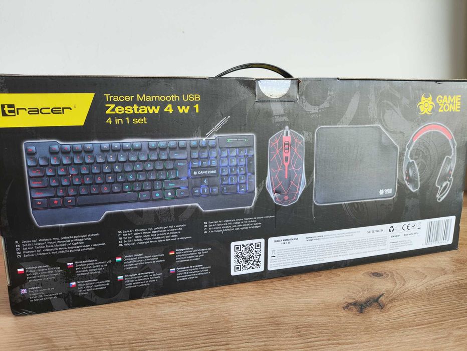 Zestaw Tracer Gamezone Mamooth USB 4 w 1. Myszka,klawiatura,słuchawki