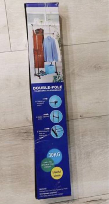 Телескопическая стойка, вешалка для одежды и обуви Double Pole (30 кг)