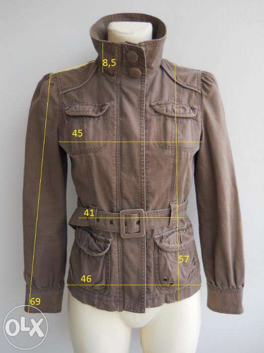 NEW LOOK jeansowa kurteczka STÓJKA ZIP pasek kieszonki KURTKA r.36/38