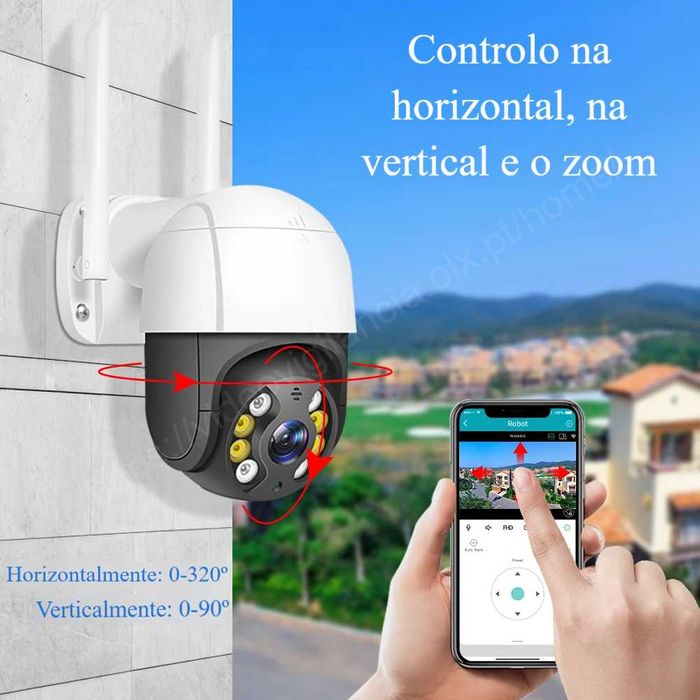 Câmara IP ‼️ WiFi / Sem Fios ‼️ Zoom Digital 5x ‼️ Visão Noturna Cores