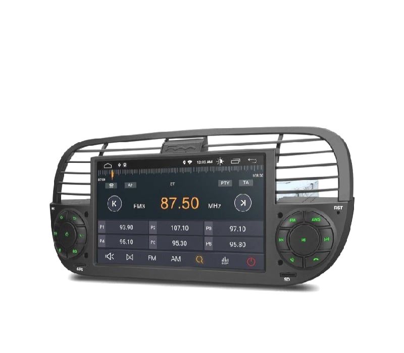 AUTO RÁDIO GPS ANDROID 12 PARA FIAT 500 07-15