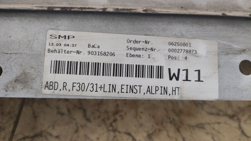 Накладки, пороги, оригинал БМВ 3 Ф30, BMW 3 f30 (2012-2015) (лівий)