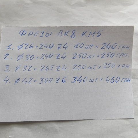 Фрезы с напайками ВК8