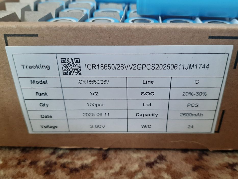 EVE ICR 18650/26VA Li-on 2650mAh 13A