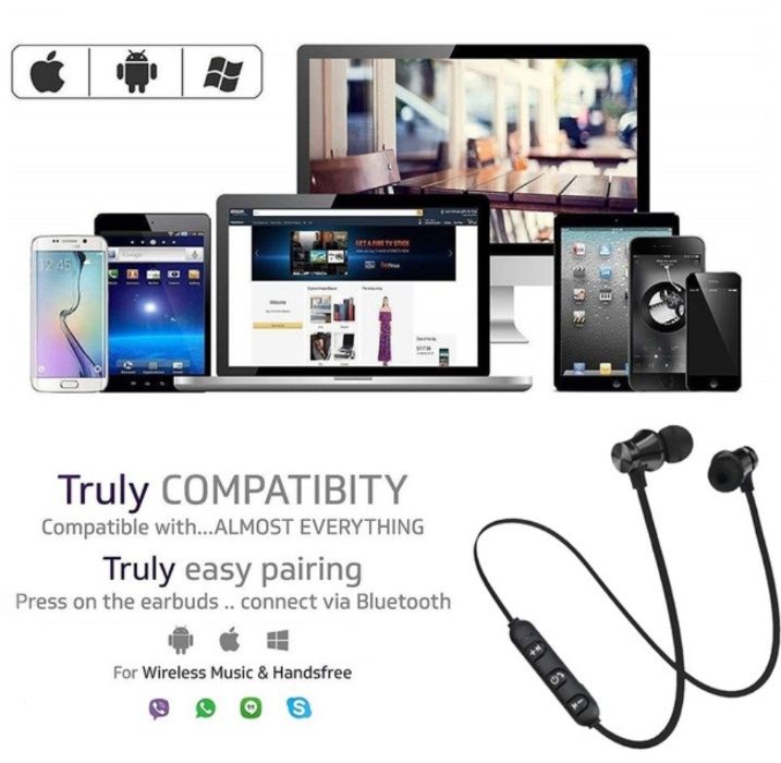 Auscultadores Magnético Sem Fio Bluetooth