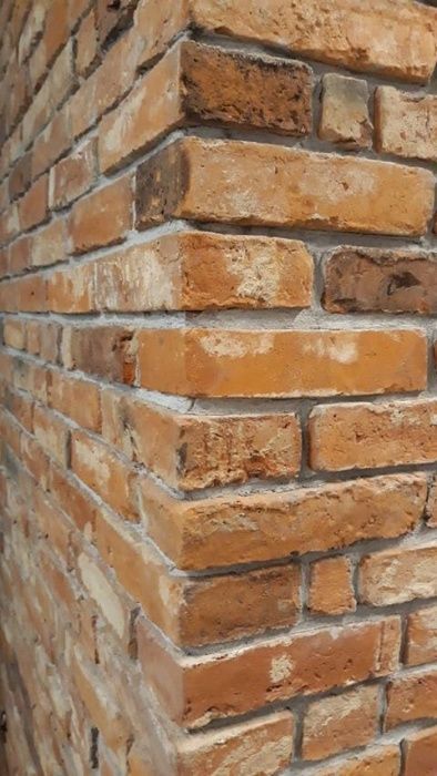 Płytki ceglane, stara cegła cięta. Lico na ścianę, elewację, Loft-Styl