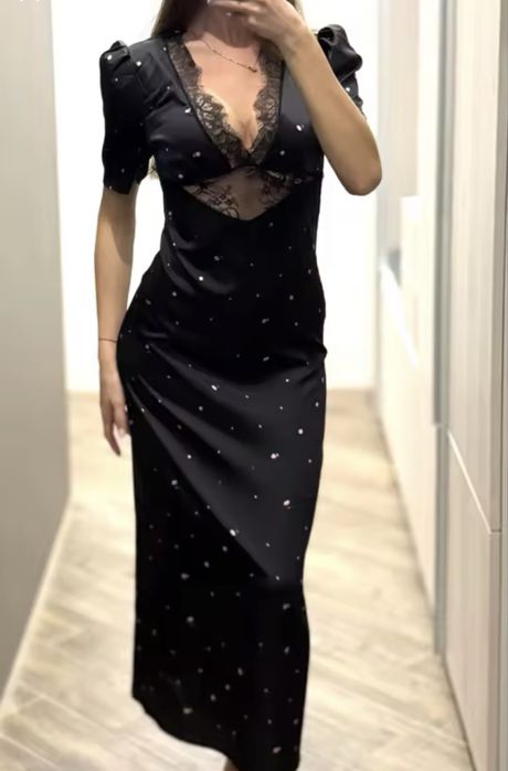Черное шелковое платье (like)Zimmermann Sandro