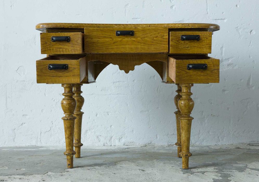 Stare biurko antyczne drewniane vintage retro toaletka