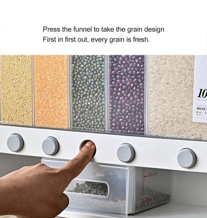 Контейнер диспенсер ємність прямокутна з дозатором для сипких круп
