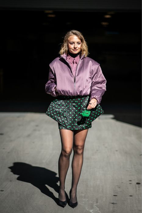 Сатіновий ліловий бомбер Zara розмір M