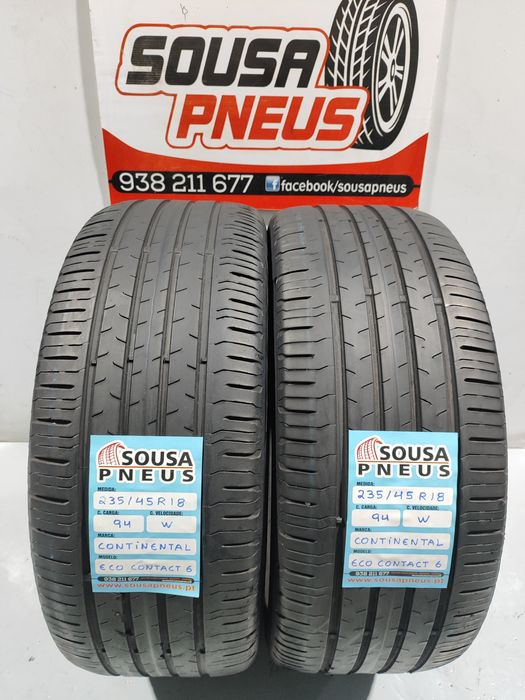 2 pneus semi novos 235-45R18 Continental - Oferta dos Portes
