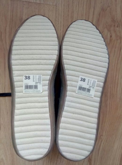 ESPRIT NOWE r. 38 buty półbuty sneakersy trampki tenisówki skóra ekologiczna czarne damskie młodzieżowe