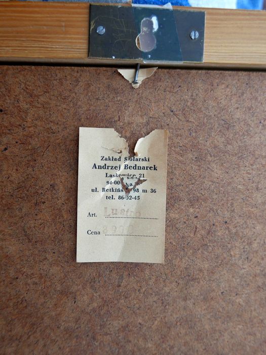 Lustro drewniana rama retro prl