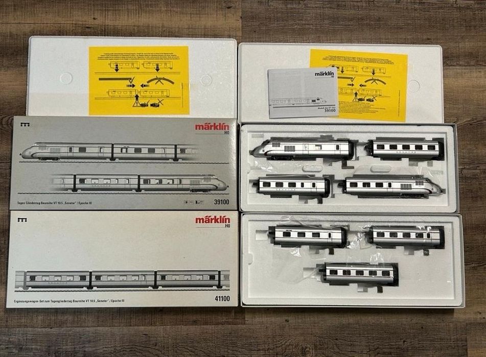 Märklin 39100, VT 10.5 "Senator" com extensão 41100, sem uso