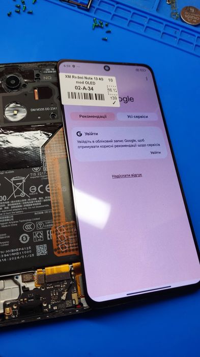 Материнска плата Xiaomi redmi note 13 4g  розборка запчастини плата ка