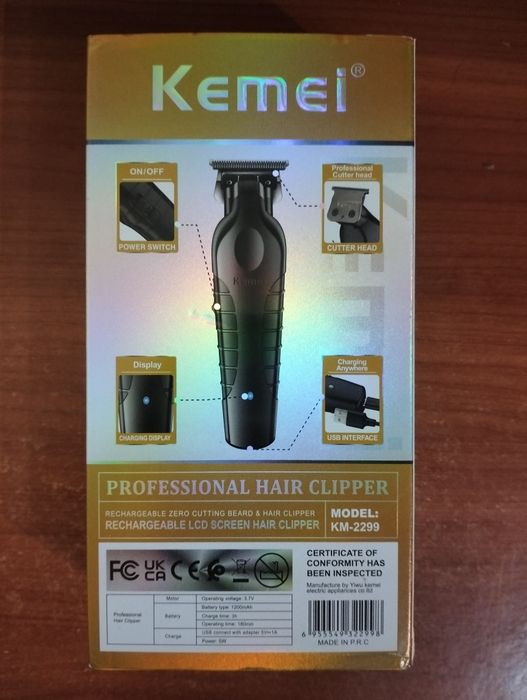 Maquina barbear e cortar o cabelo KEMEI-Profissional KM-2299