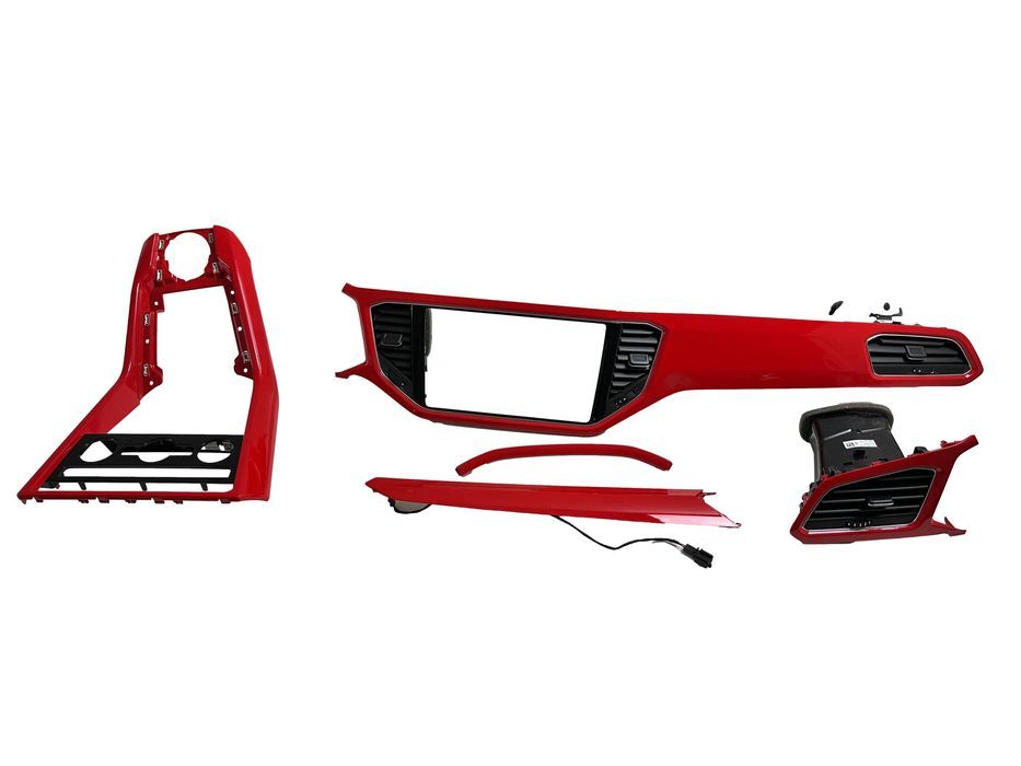 VW T-Roc Troc Dekor Konsoli Kokpitu RED Czerwony Komplet 2GA.858.079