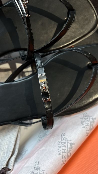 шльопанці Hermes Miss Kelly Sandal чорні