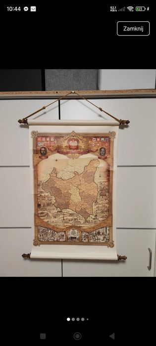 Dekoracyjna mapa ścienna II Rzeczpospolita 1930