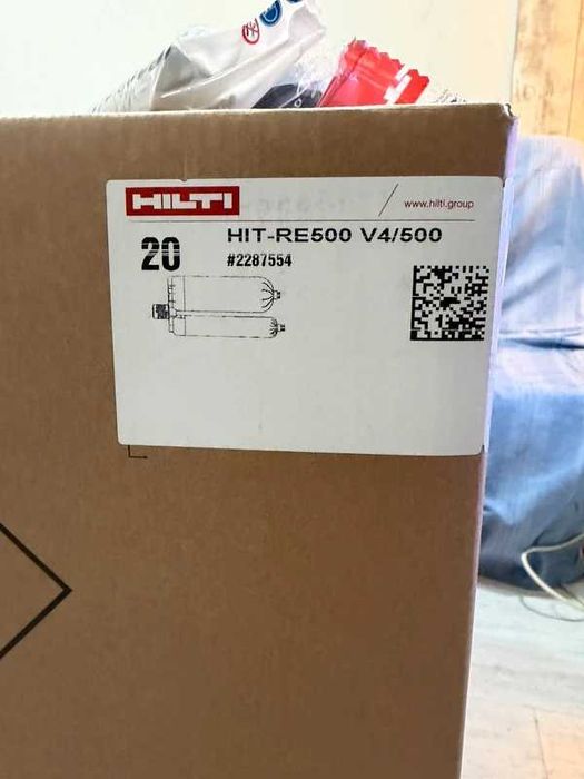 Caixa de 20UN Bucha química HIT-RE500 V4 500ml