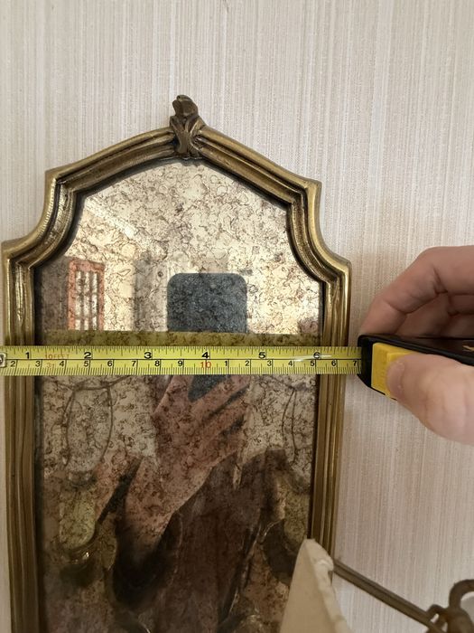 Par de apliques de parede em latão com espelho - estilo clássico