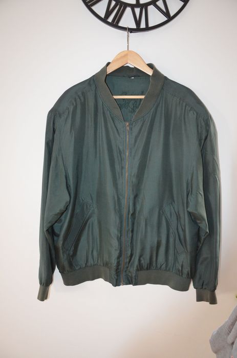 kurtka 100% jedwab silk zielona r. xl/xxl /45/50 bamberka
