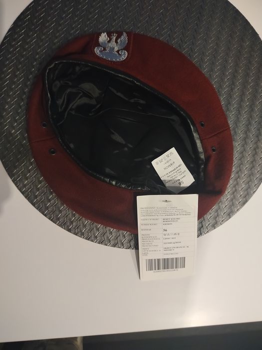 Beret wojskowy koloru bordowego, WS, desant, 418/mon, rozmiar 56, nowy