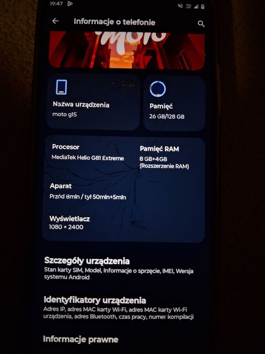 Telefon motorola to g15