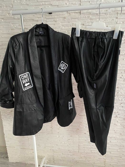 Rezerwacja Minouu nowy komplet garnitur eko skóra zamki naszywki