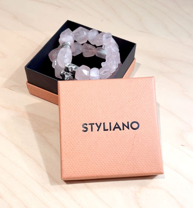 Pulseiras Styliano com prata em quartzo rosa