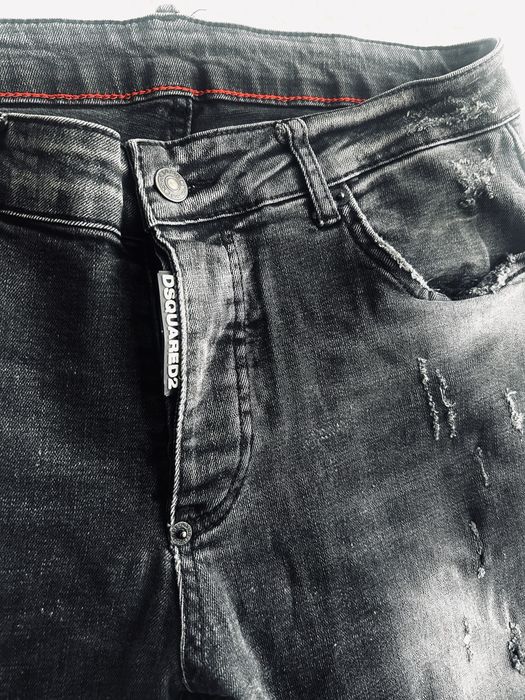 Spodnie jeansowe Dsquared2 dziury przecierane