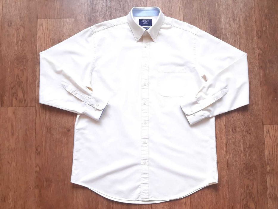 Сорочка Charles Tyrwhitt пастельна жовта молочна l xl 100% бавовна