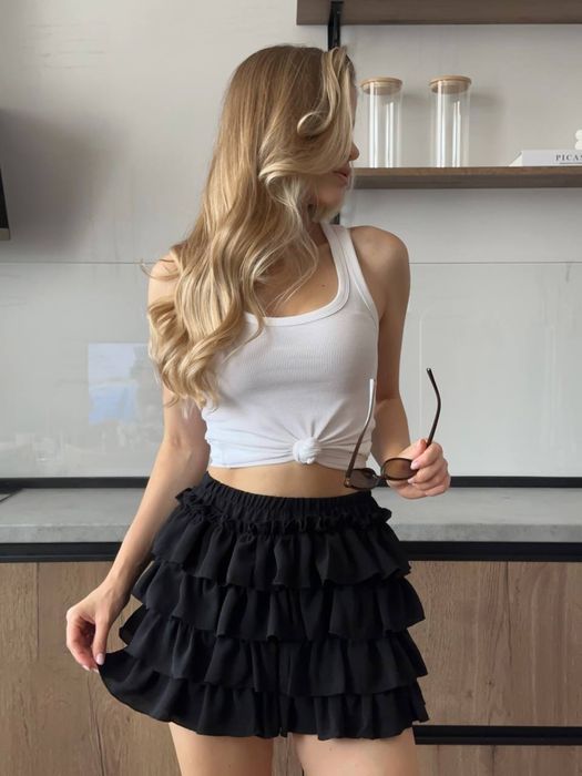 Шорти з рюшами (багатоярусні) з високою посадкою