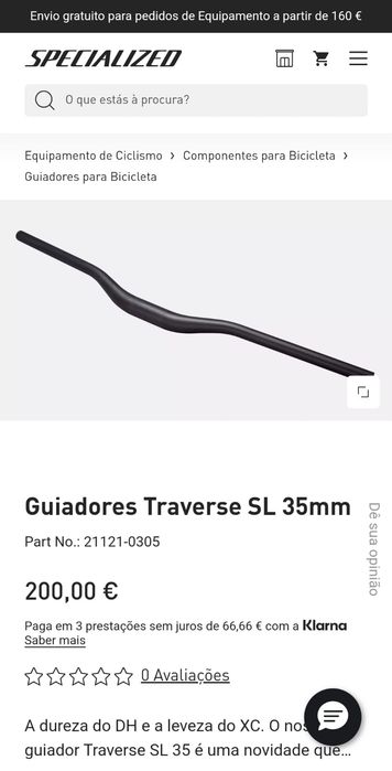 Guiadore carbono Roval Traverse SL 35mm
Já com punhos 
Fatura de comp