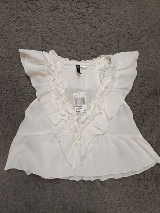 Bluzeczka biała Boho H&M NOWA rozm.S