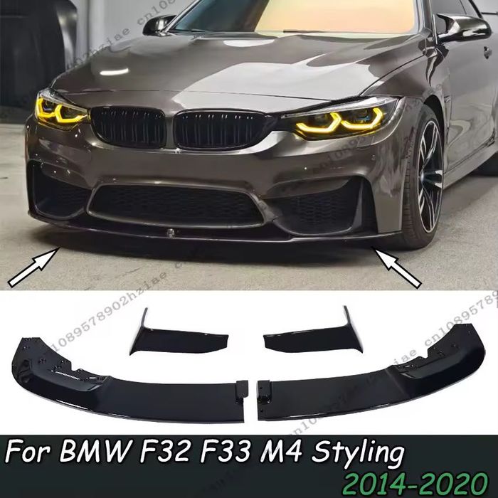 Губа BMW F32 F33 F36 М4 лук накладка на передний бампер БМВ Ф32 Ф33 Ф36 М4 сплитер юбка обвес бмв