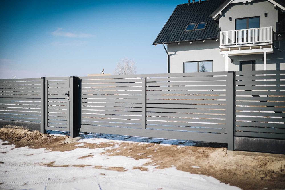 Brama przesuwna aluminiowa 400x148cm profil 80x20