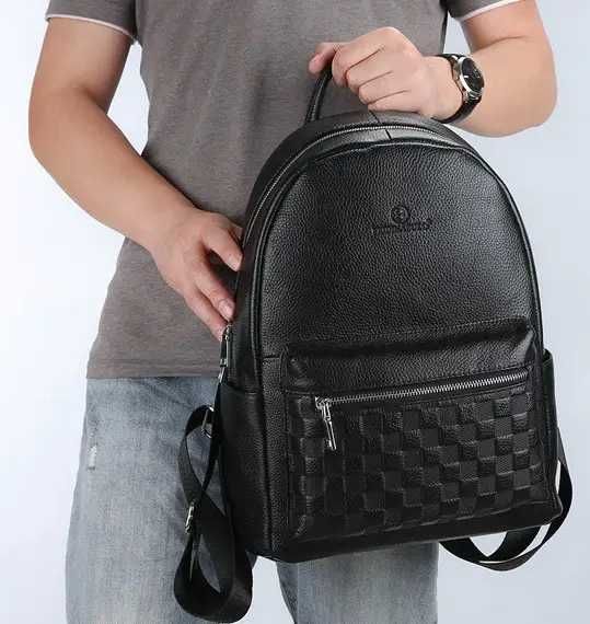 Чоловічий мужской рюкзак портфель ранець сумка з натуральної шкіри