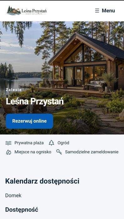 Strona dla domku / noclegu + rezerwacje online od 49 zł netto/mies.