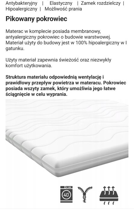 Materac nawierzchniowy 5 cm