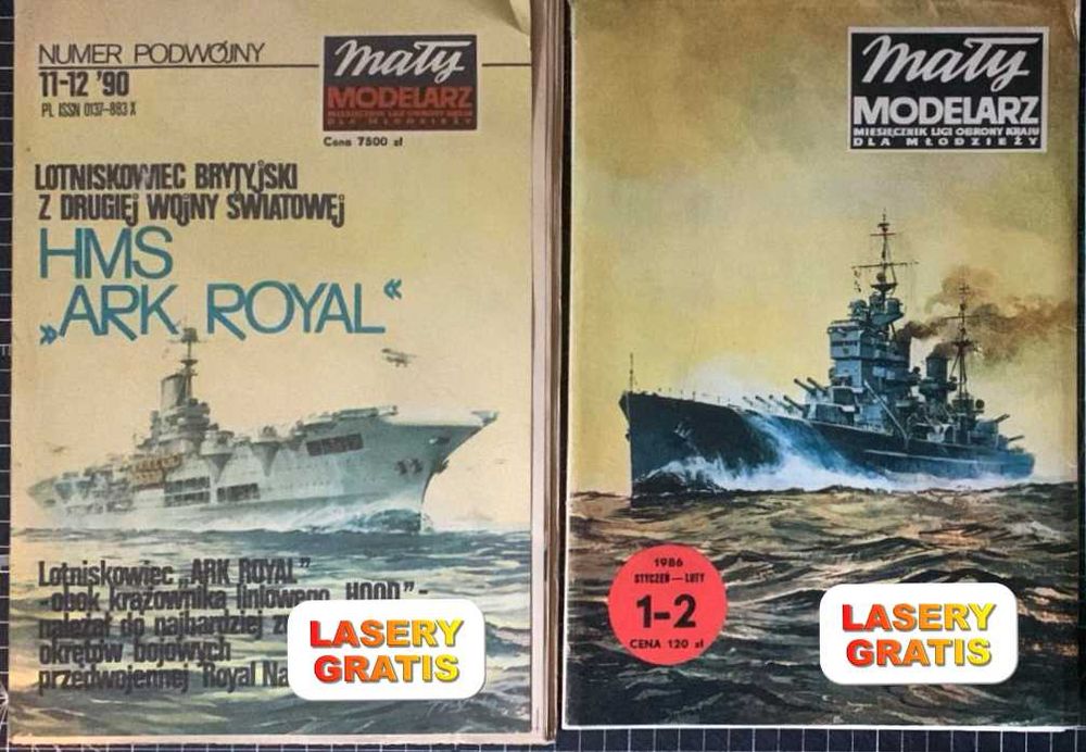 2 x Mały Modelarz - King George V + Ark Royal + Lasery