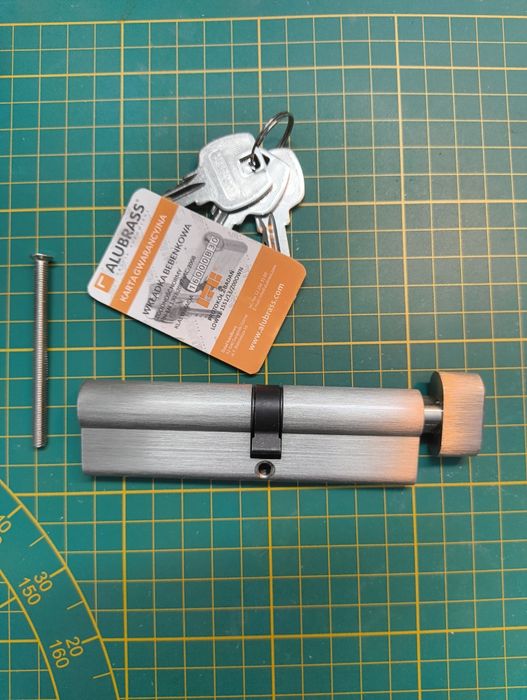 Wkładka bębenkowa z gałką 60/50 nikiel satyna