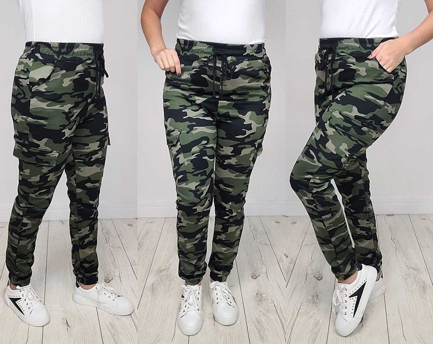 BOJÓWKI CARGO damskie dresy MORO Spodnie S/M