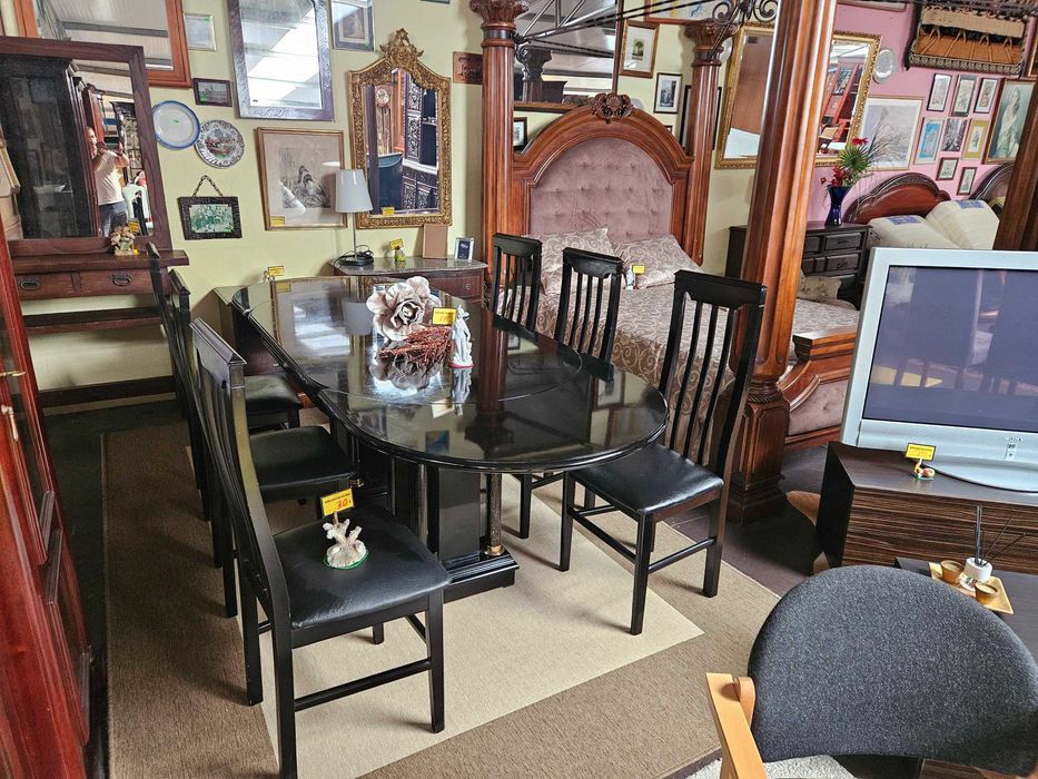 Mesa de extensível de cor preta - óptimo estado geral -