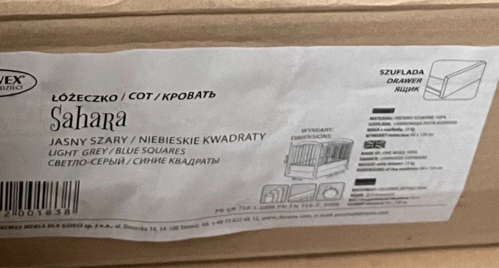 Łóżeczko niemowlęce różowe kwadraty