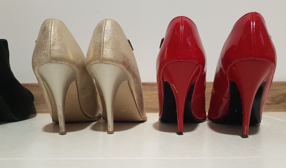 Zestaw 3 par butów botki z ćwiekami dżetami szpilki rozmiar 40