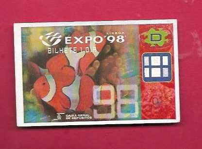 EXPO 98 - bilhete de entrada