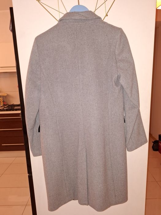 Benetton  damski wełniany szary  płaszcz r.38 Benetton