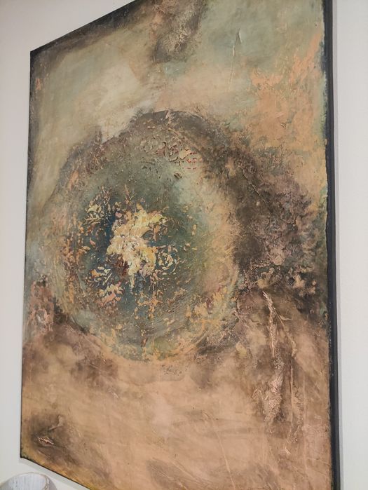 Tela acrílica com relevo