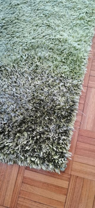 Tapete verde, de algodão para hall de entrada